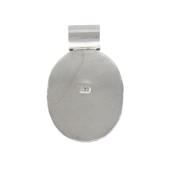 Vintage Sterling Silver 925 Oval Abalone Pendant - Picture 5 of 8